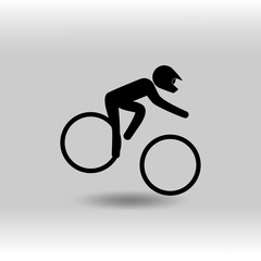 eps 10 vector Cycling BMX sport icon. Summer sport activity pictogram for web, print, mobile. Black athlete sign isolated on gray. Hand drawn competition symbol. Graphic design clip art element