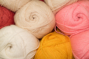Fototapeta na wymiar pink and white wool