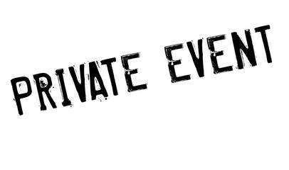 Private Event rubber stamp. Grunge design with dust scratches. Effects can be easily removed for a clean, crisp look. Color is easily changed.