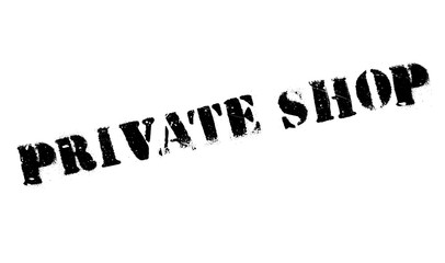 Private Shop rubber stamp. Grunge design with dust scratches. Effects can be easily removed for a clean, crisp look. Color is easily changed.