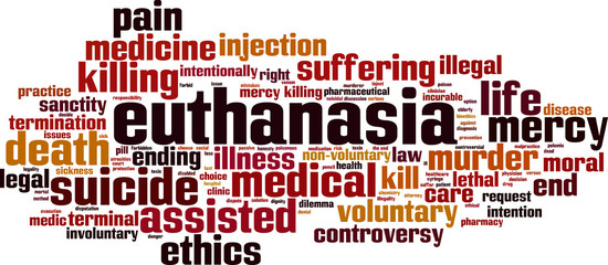 Obraz premium Euthanasia word cloud