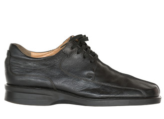 vintage style Black leather shoes isolated on white background with clipping path