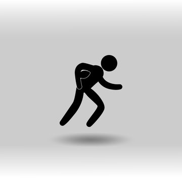 eps 10 vector Rugby union sport icon. Summer sport activity pictogram for web, print, mobile. Black athlete sign isolated on gray. Hand drawn competition symbol. Graphic design clip art element