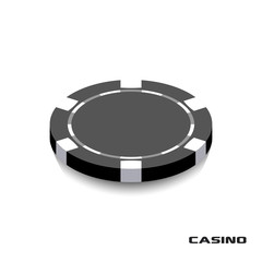 Naklejka premium Black Casino Chip Icon. Casino Chip Vector Illustration. Casino Chip lie on isolated on white background.