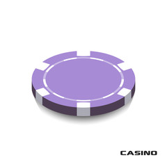 Purple Casino Chip Icon. Casino Chip Vector Illustration. Casino Chip lie on isolated on white background.