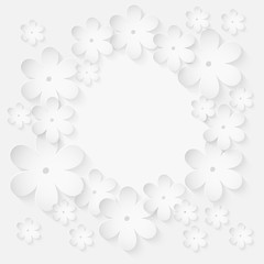 Paper flower background. Vector illustration on light beige
