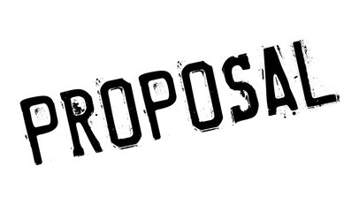 Proposal rubber stamp. Grunge design with dust scratches. Effects can be easily removed for a clean, crisp look. Color is easily changed.