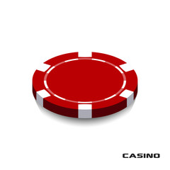 Red Casino Chip Icon. Casino Chip Vector Illustration. Casino Chip lie on isolated on white background.