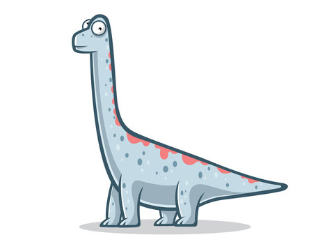 Cartoon Funny Brachiosaurus