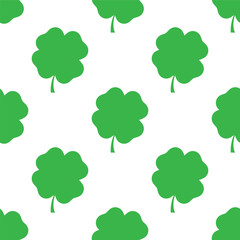 Clover leaf seamless pattern. Vector