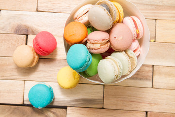 Beautiful shot of Macaron.A macaroon is a type of small circular cake, typically made from ground almonds or coconut (and/or other nuts or even potato), with sugar and egg white