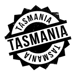 Tasmania rubber stamp. Grunge design with dust scratches. Effects can be easily removed for a clean, crisp look. Color is easily changed.