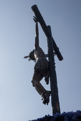 Cristo en la cruz de la hermandad de la hiniesta, semana santa en Sevilla