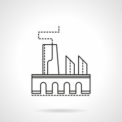 Factory flat line vector icon