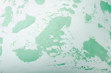 Old Damaged Cracked Paint Wall, Grunge Background, green pastel color