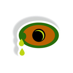 Vector paper sticker various symptoms of Zika on the human