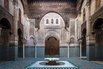 Poster Interieur van een oude school in Marokko © Vig