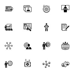 Business and Finances Icons Set. Flat Design.