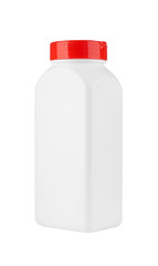 Medicine bottle of white plastic