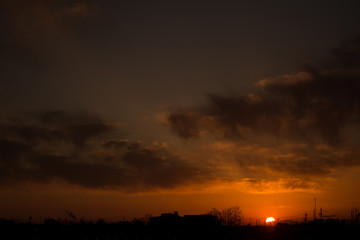 Fototapeta premium 夕焼けの町