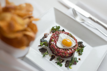 Beef Tartar with Quail's Egg 