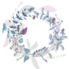 Spring floral round frame