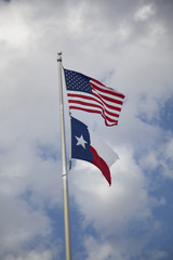 American and Texas Flags