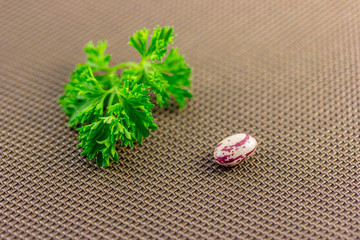 Single Romano bean and Parsley