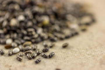 Chia seeds on stone