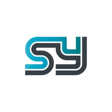 Initial Letter SY Linked Design Logo