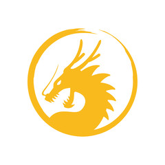 Dragon logo, dragon vector, gold, silhouette