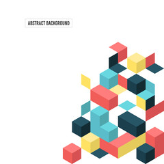 Abstract modern isometric geometric composition background