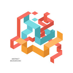 Abstract modern isometric geometric composition background
