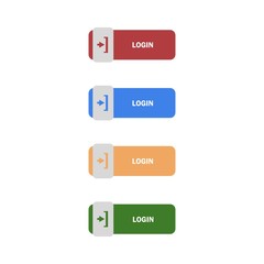 Set of Log In Button. Isolated.