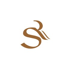 initial letter SR brown color logo vector