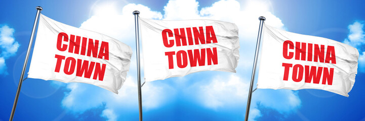 chinatown, 3D rendering, triple flags
