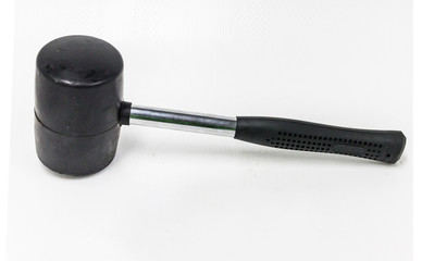 Hammer rubber on white background