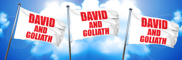david and goliath, 3D rendering, triple flags