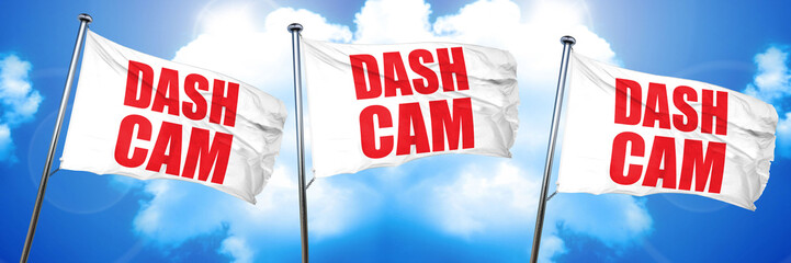 dashcam, 3D rendering, triple flags