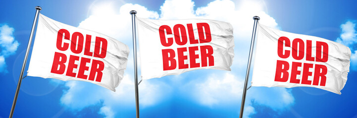 cold beer, 3D rendering, triple flags