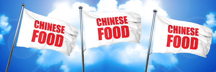 chinese food, 3D rendering, triple flags