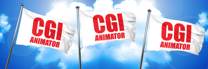 cgi animator, 3D rendering, triple flags