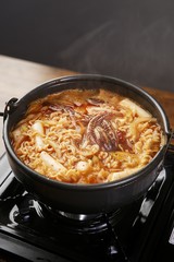Seafood Ramen. korean style Spicy Seafood Noodle Soup