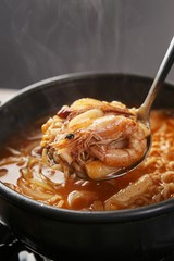 korean style Spicy Seafood Noodle Soup