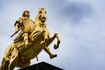 Dresden Golden Rider Outdoors Monument in Winter Overcast Weather