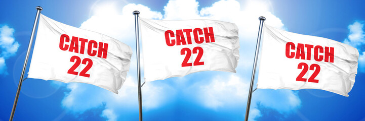catch, 3D rendering, triple flags