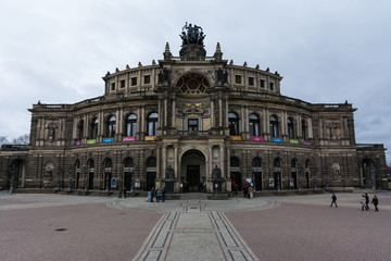 Fototapeta na wymiar Dresden Opera House Staatsoper Beautiful Architecture Culture Monument Music Venue Germany Europe