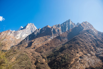 beautiful view landscape of mountain in nepal