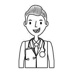 professional doctor avatar character vector illustration design