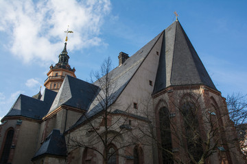 Fototapeta na wymiar Leipzig Nikolaikirche Exterior Architecture Brick European Church Nikolai Destination Tourism Travel Germany